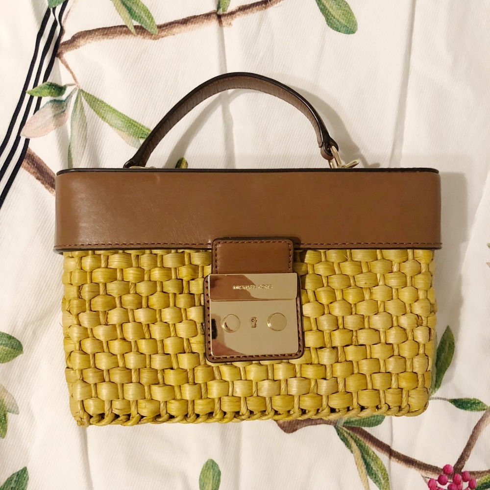 New Michael Kors Gabriella Medium Straw SatchelBag
